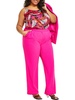 plus womens high rise straight leg wide leg pants