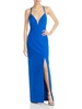 womens plunging long evening dress