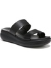 womens leather slip on slide sandals