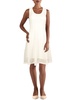 petites womens lace sleeveless fit & flare dress