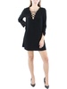 womens lace-up mini shift dress