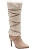 rikka womens faux shearling strappy knee-high boots