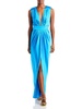 quinn womens satin sleeveless evening dress