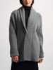 brushed lofty blend shawl collar coat in grey