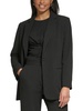 petites womens pinstripe polyester one-button blazer