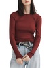 womens ribbed long sleeve thermal top