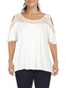 plus womens lace trim viscose pullover top