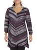 plus womens ruched sleeves striped tunic top