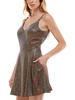 juniors womens metallic mini cocktail and party dress