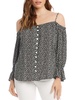 womens ruffled printed blouse