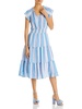 womens smocked waist mid-calf midi dress