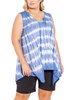 plus womens v neck tie dye shell