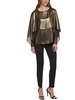 womens metallic layered blouse