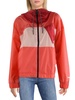 womens hooded colorblock soft shell jacket