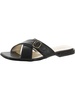 naia womens leather slip on slide sandals