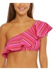 marai ruffle womens ruffled polyester bikini swim top