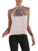 womens satin tie neck halter top