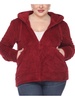 plus womens sherpa hooded fleece jacket