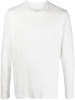 men's white knit long sleeve cotton t-shirt pullover