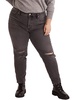 plus womens high-rise destroyed skinny jeans