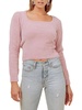 womens fuzzy cropped pullover sweater