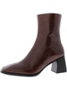 sherpal womens leather stacked heel ankle boots