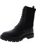 womens faux leather lace up combat & lace-up boots