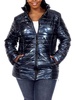 plus womens metallic warm puffer jacket