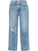 the perfect vintage womens high rise ripped straight leg jeans