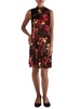 womens velvet floral shift dress