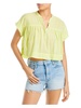 womens cotton cropped pullover top