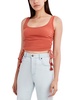 womens side tie cropped tank top