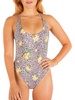 juniors womens animal print back tie one-piece swimsuit