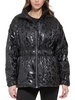 womens stand collar animal print puffer jacket