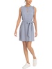 petites womens ruffled trim eyelet shift dress