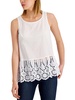 womens cotton eyelet peplum top