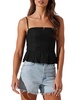 womens linen blend peplum tank top