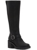 scoty  womens leather pull on knee-high boots