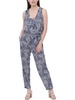 womens printed surplice jumpsuit