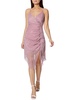 womens metallic ruched midi dress