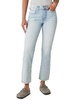 zoe womens high-rise distressed straight leg jeans