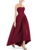 womens satin hi-low evening dress