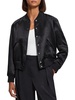 varsity womens satin glossy bomber jacket