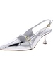 ines womens leather pointed toe slingback heels