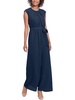 womens crepe pleated neck jumpsuit