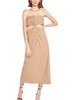 beverly womens strapless cut-out midi dress