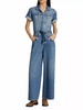 edison wide leg jumpsuit in cape blue