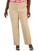 plus womens high rise khaki straight leg pants