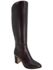 sedi womens faux leather block heel knee-high boots