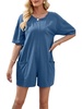 tee jersey romper in denim blue